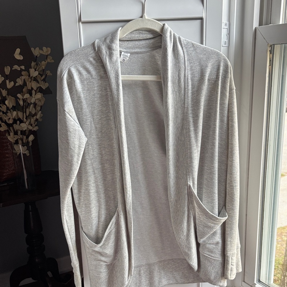 Athleta Girl Heather Gray Open Cardigan